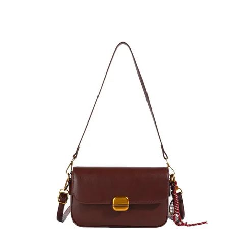 Dames Retro PU Lederen Crossbody Tas Klassieke Kleine Vierkante Schoudertas Met Metalen Sluiting