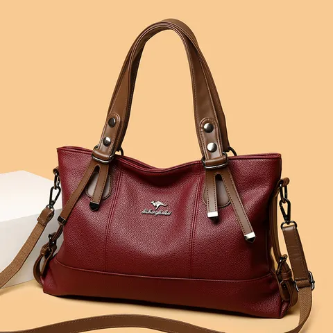 Γυναικεία Μεγάλη Τσάντα Tote Vintage Casual Δερματίνη PU Τσάντα Ώμου Crossbody Μαλακή Τσάντα Μετακίνησης Με Πολλαπλές Τσέπες
