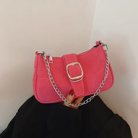 Dames PU Lederen Onderarmtas Trendy Ketting Slot Schoudertas Casual Dagelijkse Handtas Chique Handtassen
