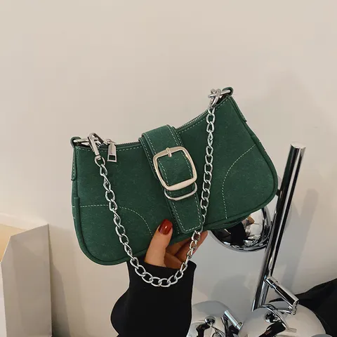 Dames PU Lederen Onderarmtas Trendy Ketting Slot Schoudertas Casual Dagelijkse Handtas Chique Handtassen