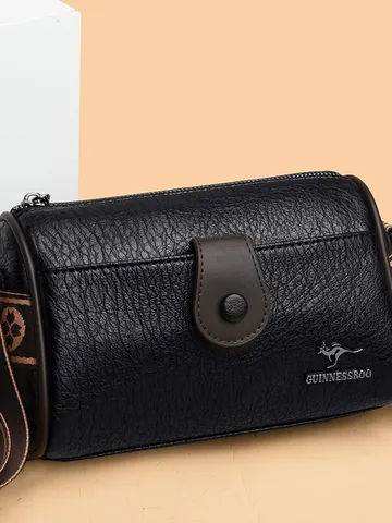 Dames Mode PU Leer Boston Tas Grote Capaciteit Cilinder Schoudertas Vintage Casual Dagelijkse Handtas