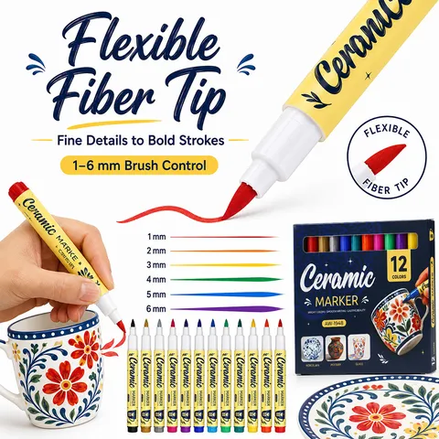 Markeroi Vafis Keramikon Adiavrochoi Anothetoi sto Fos DIY Porcelani Potiri Set Marker Keramikon