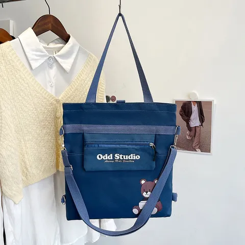 Damen Canvas Rucksack Umhängetasche Große Kapazität College Stil Bedruckt Lässig Daypack Mehrzweck Tasche