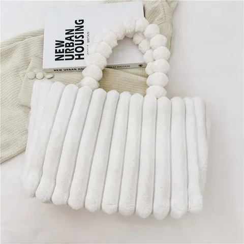 Damen Mode Plüsch Tote Bag Große Kapazität Casual Samt Handtasche Weiche Winter Umhängetasche