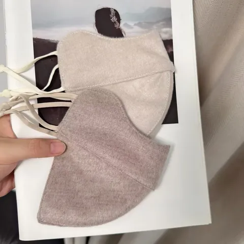 Mascarilla Facial Cálida de Invierno para Mujer Color Sólido Mezcla de Lana Espesada A Prueba de Frío A Prueba de Viento Transpirable