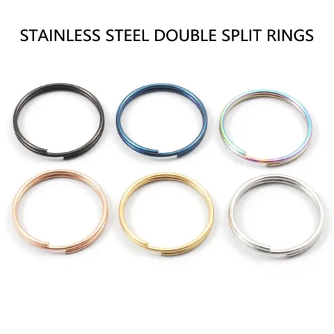 Stainless Steel Split Rings Multi Color Electroplated Double Loop Key Rings For DIY Keychain Jewelry Making Findings Bag Hardware Connection Accessories