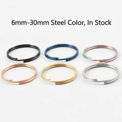 Anillos de Llavero de Acero Inoxidable 304 Oro Plata Negro Azul Arcoíris Multitalla Conectores O-Ring de Metal para DIY Artesanía