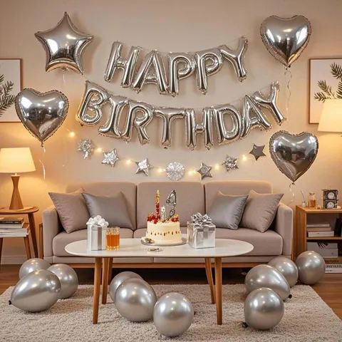 Buon Compleanno Palloncino in Alluminio Lettera Striscione Set Decorazione per Festa Foglio di Alluminio e Palloncini in Lattice
