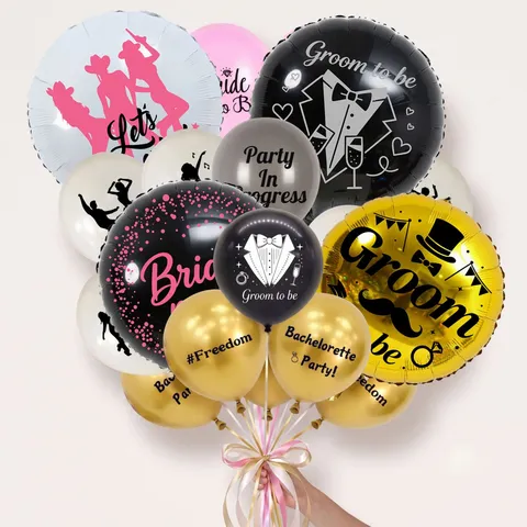 Bachelorette Party Balloons Set Bride To Be Foil Latex Balloons With Sashes Party Decoration Supplies For Wedding