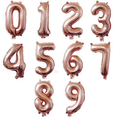 Palloncino in Alluminio con Numero in Oro Rosa Palloncino Mylar Digitale per Festa di Compleanno Matrimonio Anniversario Celebrazione Decorazione