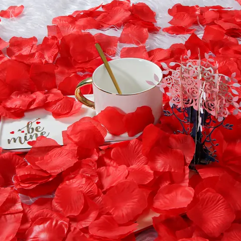 Artificial Silk Rose Petals Red Flower Petals For Wedding Valentine Day Party Romantic Room Table Home Decor