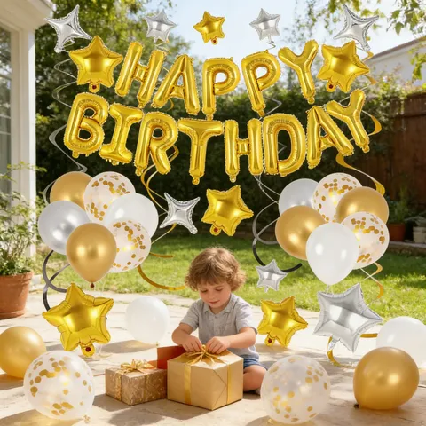Birthday Party Decoration Balloon Set Latex Aluminum Foil Star Sequin Balloons For Birthday Celebration Supplies