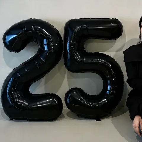 Grande Palloncino in Folie di Alluminio con Numero Nero Palloncini Mylar Digitali per Decorazione Festa di Compleanno Matrimonio