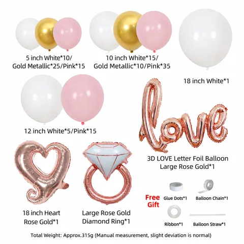 Roze Valentijnsdag Ballon Verjaardag Feest Set Romantische Bruiloft Decoratieve Rekwisieten Sfeer Scène Arrangement