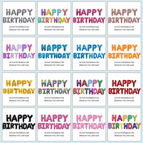 Palloncini Lettera in Foglio di Alluminio Buon Compleanno Set Forniture per Decorazioni per Feste