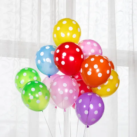 Palloncini in Lattice a Pois Colorati Palloncini Tondi Stampati Per Festa di Compleanno Decorazione Matrimonio
