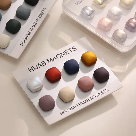 Clip magnetiche forti quadrate per hijab senza punzone tessuto amichevole spille per sciarpa senza cuciture fibbia magnetica per fazzoletto da testa