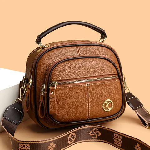 Γυναικείο Μόδας Δερμάτινο PU Crossbody Τσάντα Πολλαπλών Στρωμάτων Μεγάλης Χωρητικότητας Τσάντα Ώμου Casual Καθημερινή