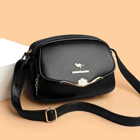 Damen Mode PU Leder Umhängetasche Vintage Lässige Schultertasche Einfarbig Reißverschluss Handtasche Für Tägliches Reisen
