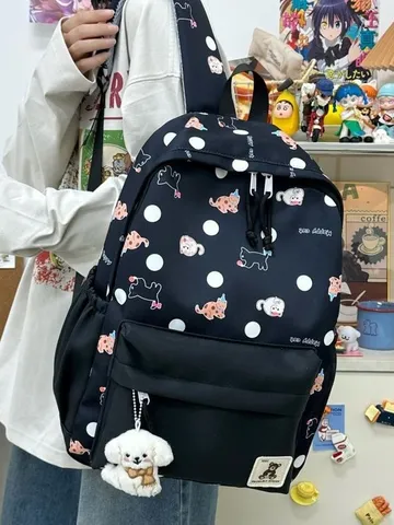 Zaino Casual in Stile Cartone Animato Giapponese Carino Grande Capacità Borsa Scolastica per Studenti Moda Nylon