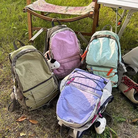 Zaino in Tela Casual Stile Coreano Leggero Mini Borsa da Scuola Viaggio Zainetto Moda Tinta Unita