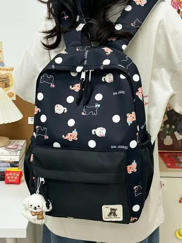 Zaino Casual in Stile Cartone Animato Giapponese Carino Grande Capacità Borsa Scolastica per Studenti Moda Nylon