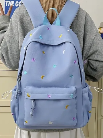 Nylon Casual Cute Cartoon Printed Backpack Gynaikeio College Style Foititiki Tsanta Megalis Horitikotitas