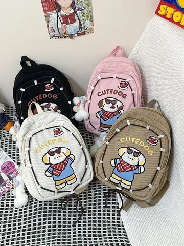 Zaino Stile Coreano Anime Carino Cane Studente Borsa Scolastica Casual Zaino Casuale per Donna