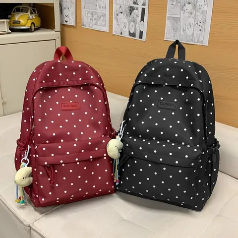Zaino A Pois Dolce In Stile Coreano Da Donna Grande Capienza Zaino Scolastico Casual Per Studenti Moda Carino Borsa Da Viaggio