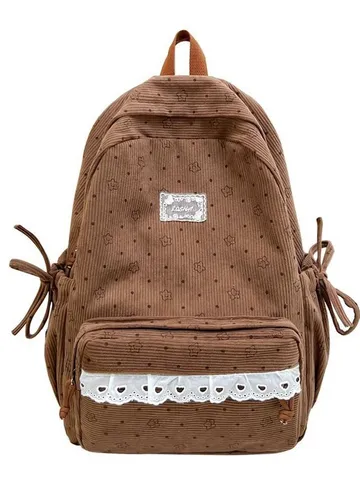 Ins Dolce Floreale Pois Nylon Zaino Carino Finitura in Pizzo Casual Scuola Borsa per Libri Per Donne Studenti Viaggio Quotidiano