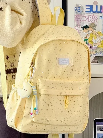 Stile Coreano Cartone Animato Stella Tessuto Oxford Zaino Donna Grande Capacità Borsa da Scuola Casual Studente Con Ciondolo