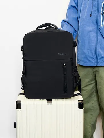 Zaino in Nylon Impermeabile Casual per Donna Uomo Grande Capacità Tinta Unita Viaggio Scuola Borsa da Lavoro Quotidiana