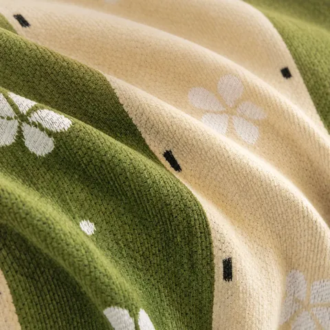 Cream Style Chenille Sofa Cover Full Coverage Sofa Towel Floral Striped Throw Blanket With Tassels Cat Scratch Proof All Season Universal Sofa Protector