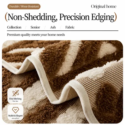 Cuscino per Divano in Velluto Shumin Bohemien Copridivano in Peluche Ispessito Antiscivolo Geometrico Protezione per Mobili Jacquard Retrò