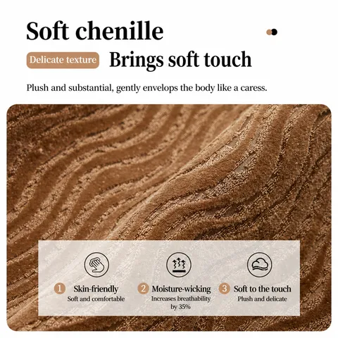 Non-Slip Chenille Sofa Cushion Cover Luxury Wave Edge Irregular Sofa Towel Four Seasons Universal Protective Sofa Mat For Home Living Room