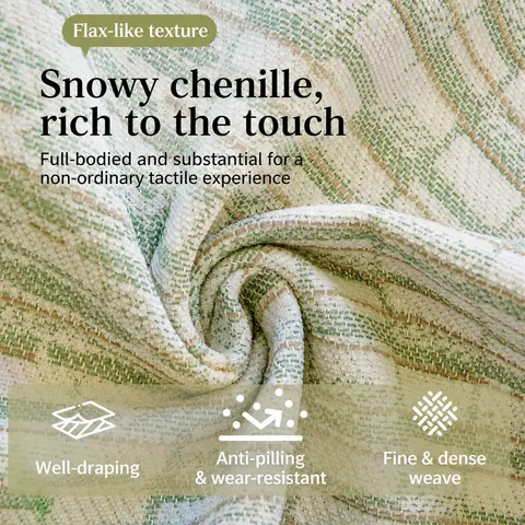 Minimalist Chenille Sofa Cushion Shaped Wavy Edge Non-Slip Sofa Throw Cover Fixed Decorative Furniture Protector Universal For Four Seasons