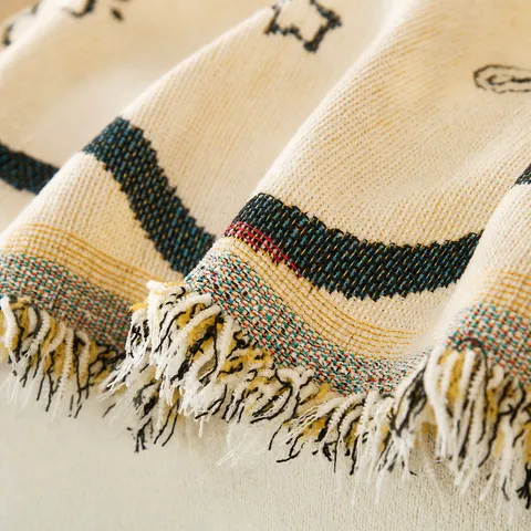 Chenille Antislip Bankhoes Schattig Schaap Patroon Geweven Bankdeken Kattenkrabbestendig Bankbeschermer Voor Huisdecoratie