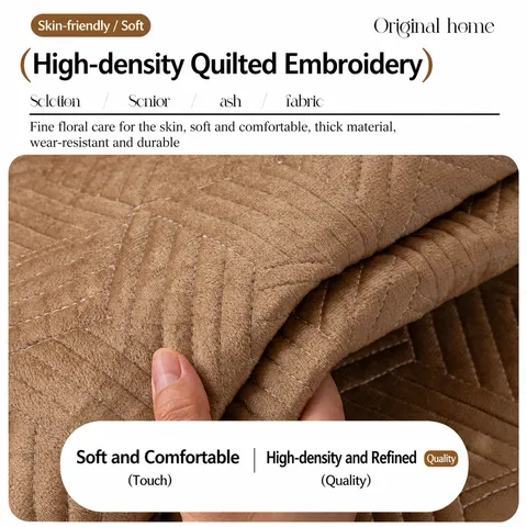 Housse de Canapé en Velours de Hollande Anti-Griffures Serviette de Canapé Gaufrée Géométrique Protecteur de Meubles Matelassé Universel pour Salon Maison