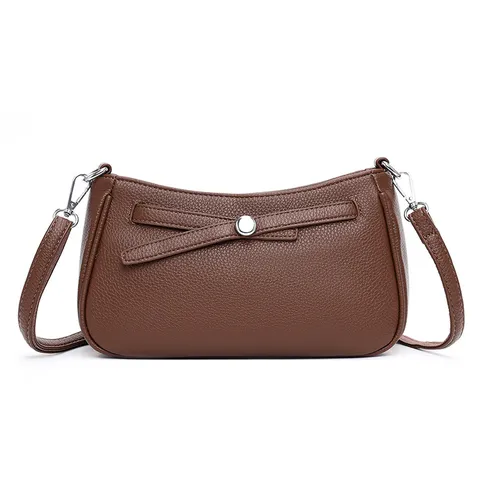 Women Fashion PU Leather Crossbody Bag Casual Vintage Solid Color Shoulder Bag Daily Commuting Handbag Stitching