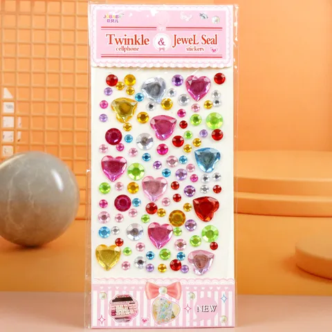 Acryl Strass Kristal Edelsteen Stickers Hart Ster Pruimenbloesem Ronde Decoratieve Stickers Voor Telefoon DIY