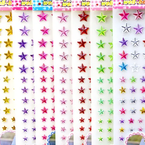Kinder Acryl Kristal Strass Stickers Vijfhoekige Ster Zelfklevende Decals Voor Verjaardagsfeestje Make-up Decoratie