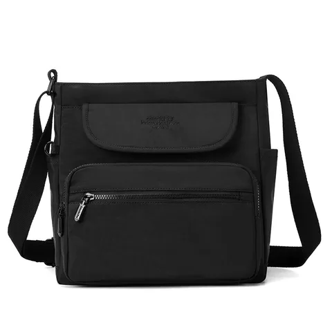 Nylon Crossbody Bag Women Multi-Pocket Shoulder Bag Casual Daily Waterproof Travel Handbag Fashion Messenger Bag