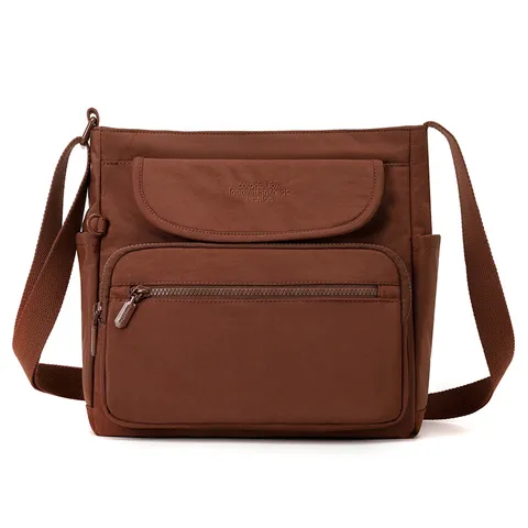 Nylon Crossbody Bag Women Multi-Pocket Shoulder Bag Casual Daily Waterproof Travel Handbag Fashion Messenger Bag