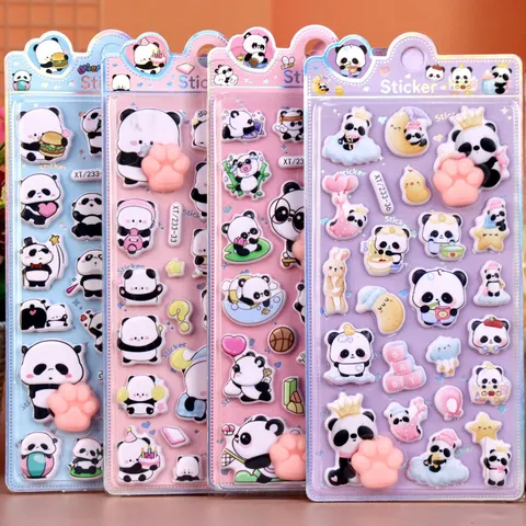 Kinderen Cartoon Schattige Panda Kattenpoot Decompressie Sticker Zachte Kunststof Decoratieve Sticker