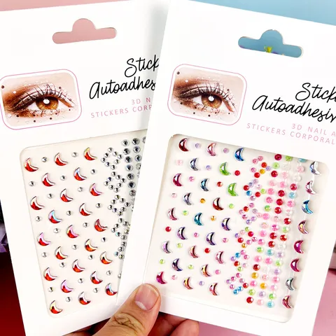 3D Crystal Face Gems Rhinestone Eye Stickers Temporary Tattoos Body Art Glitter Jewels For Festival Party Makeup