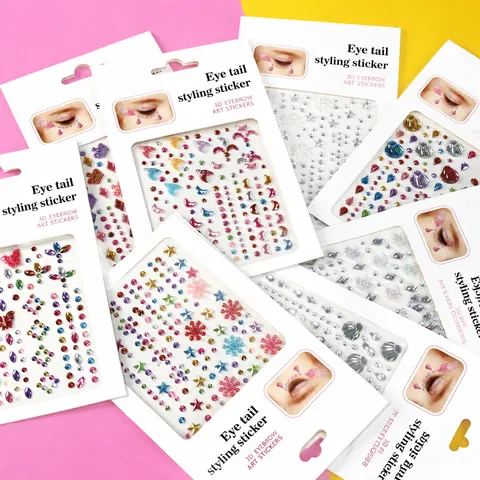 Face Rhinestone Stickers Crystal Eye Makeup Jewels Temporary Face Gems Body Art Festival Party Makeup Accessories