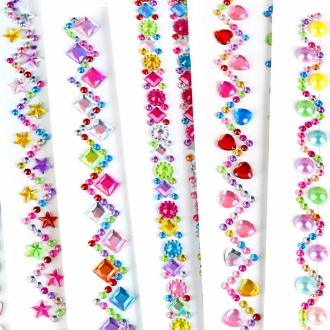 Kinderen Acryl Kristall Strass Stickers Sprankelende Edelsteen Diamant Sticker Voor Make-up Ambachten Scrapbooking DIY Decor