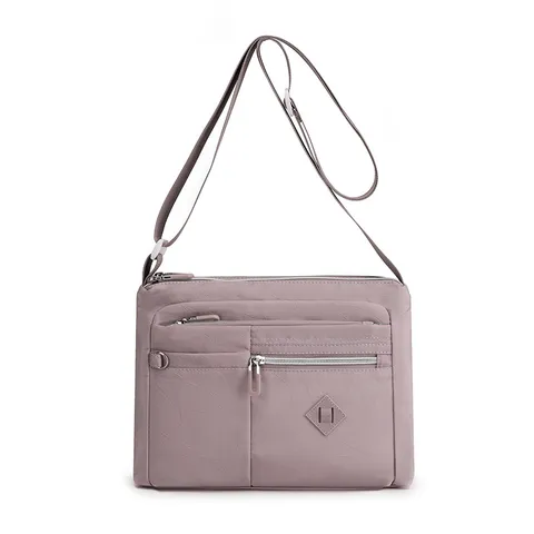 Women's Casual Waterproof Nylon Crossbody Bag Multi-Pocket Daily Shoulder Bag Fashion Travel Small Square Bag