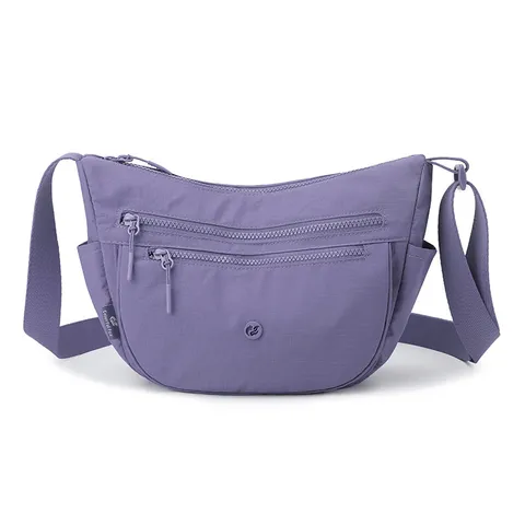 Women Casual Nylon Crossbody Bag Lightweight Multi-Pocket Large Capacity Waterproof Single Shoulder Commuting Handbag
