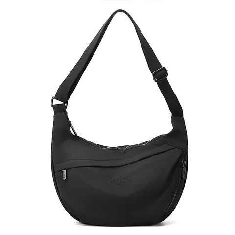 Women Nylon Crossbody Bag Large Capacity Waterproof Dumpling Bag Casual Commuter Shoulder Bag Versatile Travel Handbag